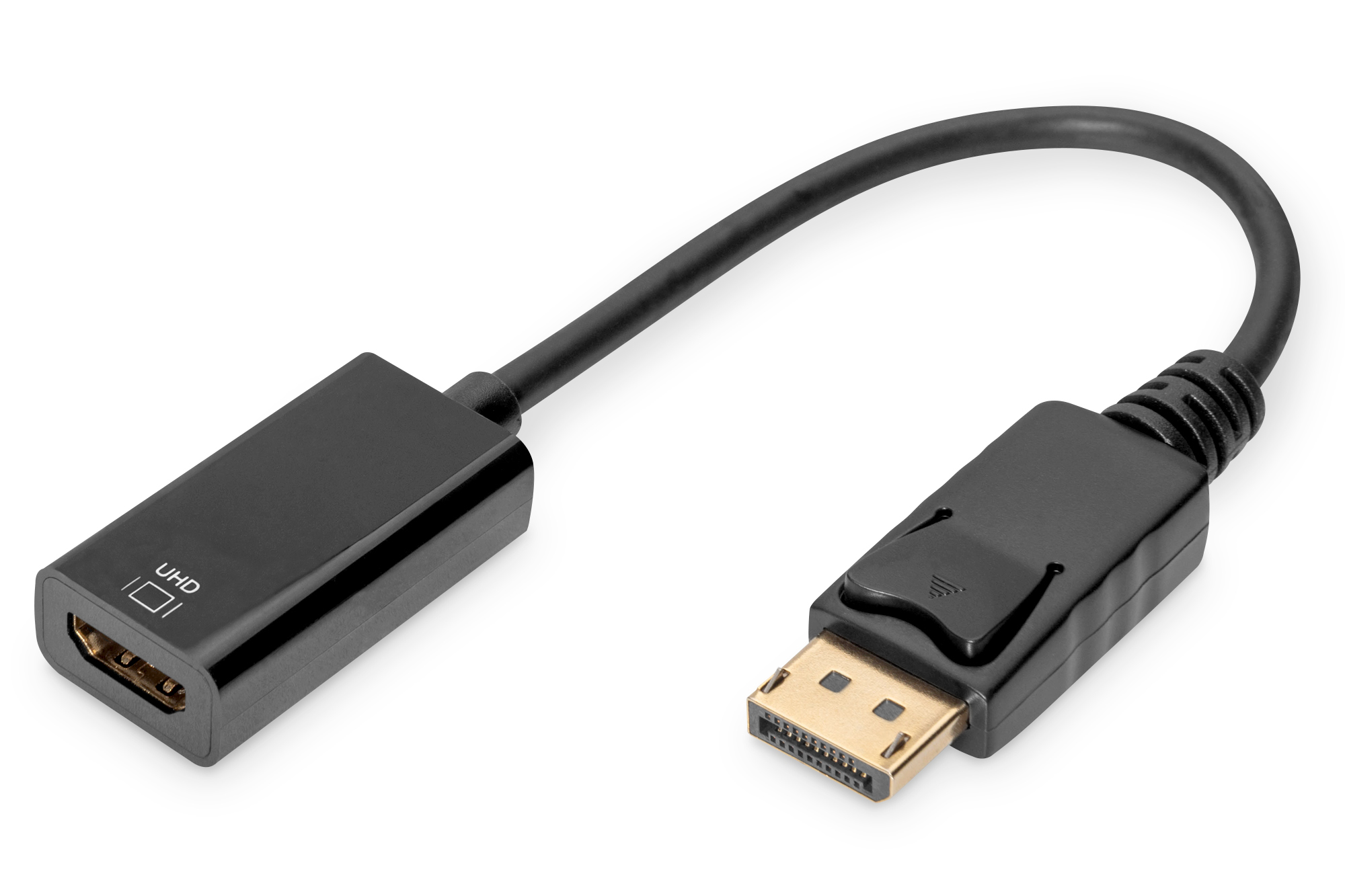 DIGITUS Aktives DisplayPort auf HDMI Konverter, 0,2 m, DisplayPort, HDMI Typ A (Standard), Männlich, Weiblich, Gerade