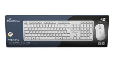 MEDIARANGE Funk-Tastatur und Maus Set Weiß - TL: Deutsch, QWERTZ, Ansicht 2