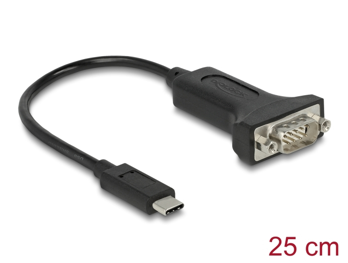 Delock Adapter USB Type-C zu 1 x Seriell RS-232 D-Sub 9 Pin Stecker mit Muttern 25, Ansicht 2