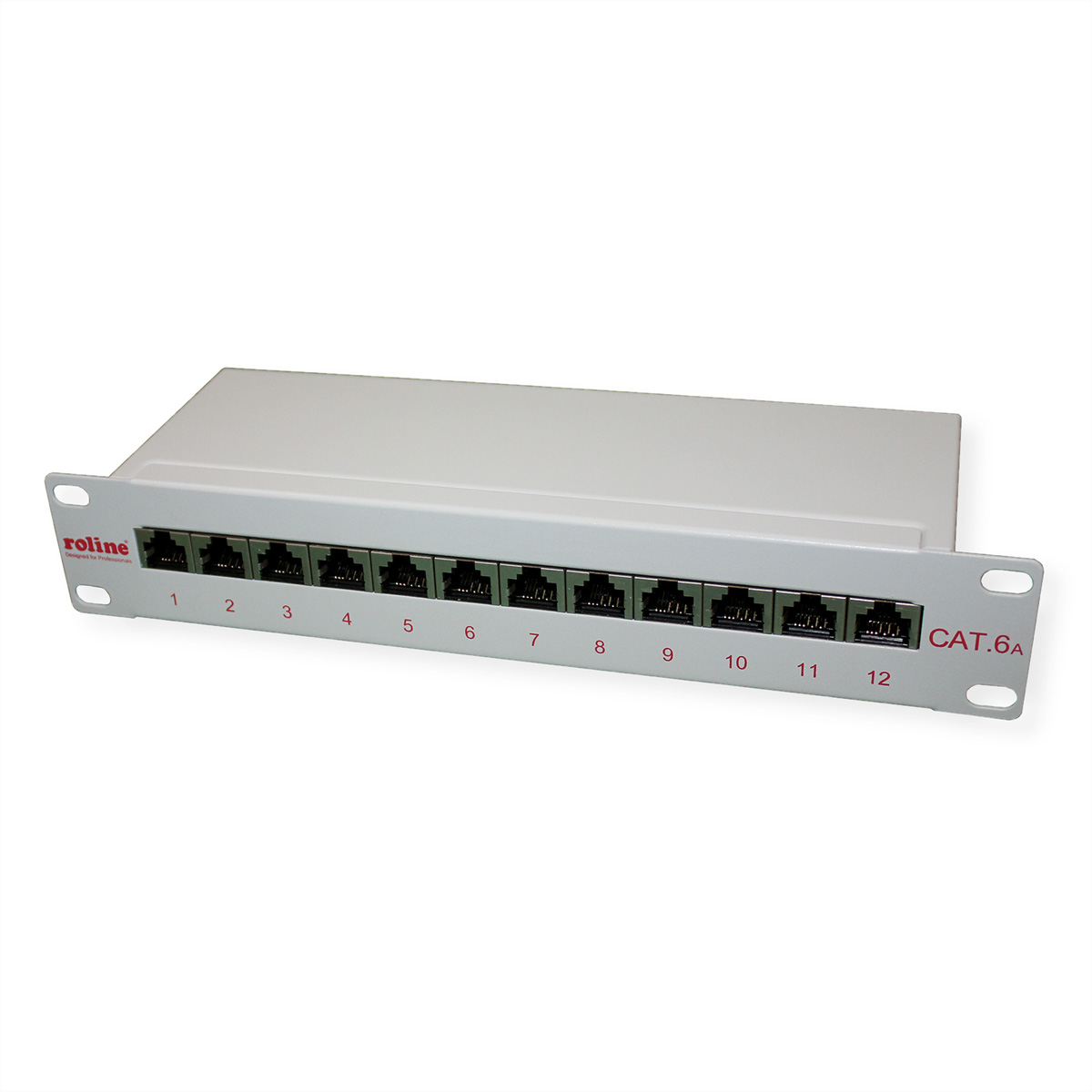 ROTRONIC-SECOMP Roline - Patch Panel - CAT 6a - RJ-45 X 12 - Grau - 1U - 25.4 cm (10), Ansicht 2