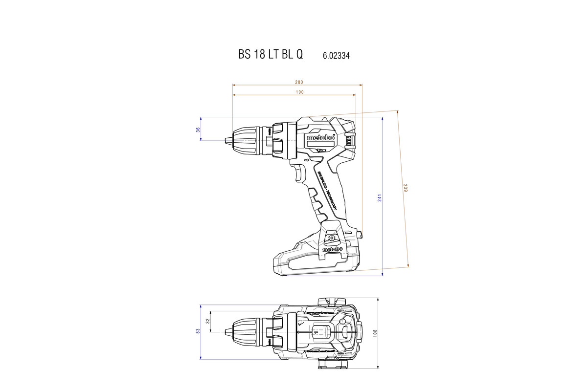 Metabo BS 18 LT BL Q Akku-Bohrschrauber, Ansicht 2