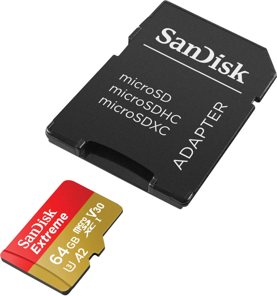 SanDisk Extreme - Flash-Speicherkarte (microSDXC-an-SD-Adapter inbegriffen), Ansicht 2