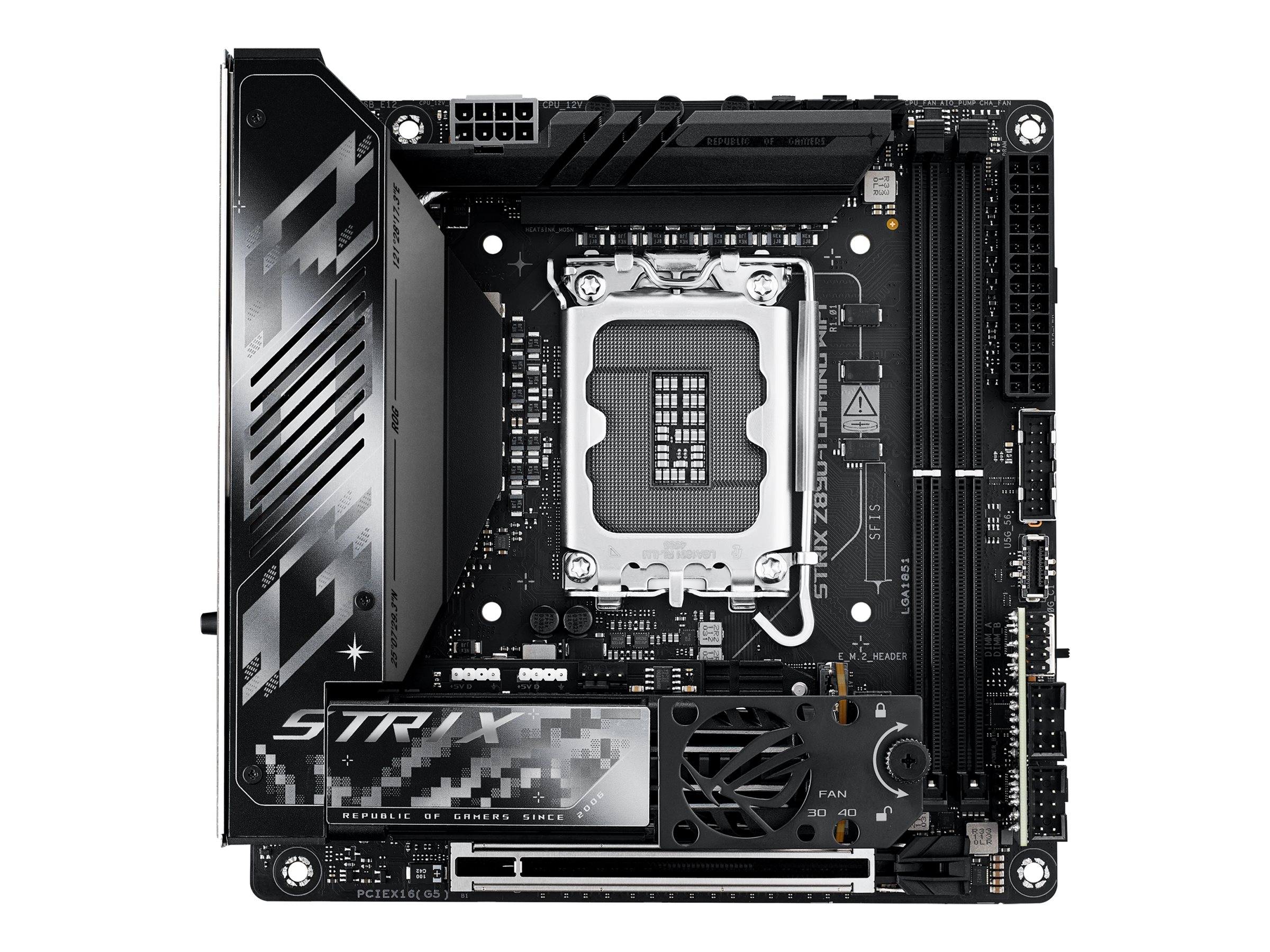 ASUS ROG STRIX Z890-I GAMING WIFI - Motherboard - Mini-ITX - LGA1851-Sockel - Z890 Chipsatz - USB4, USB-C 3.2 Gen 2x2, USB 3.2 Gen 1, USB 3.2 Gen 2 - Wi-Fi 7, Bluetooth, 2.5 Gigabit LAN - Onboard-Grafik (CPU erforderlich)