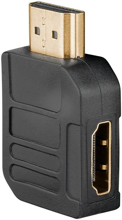 Goobay HDMI -Winkeladapter 90° vergoldet 8Ka60HZ - -Buchse Typ A> -Stecker, Ansicht 3