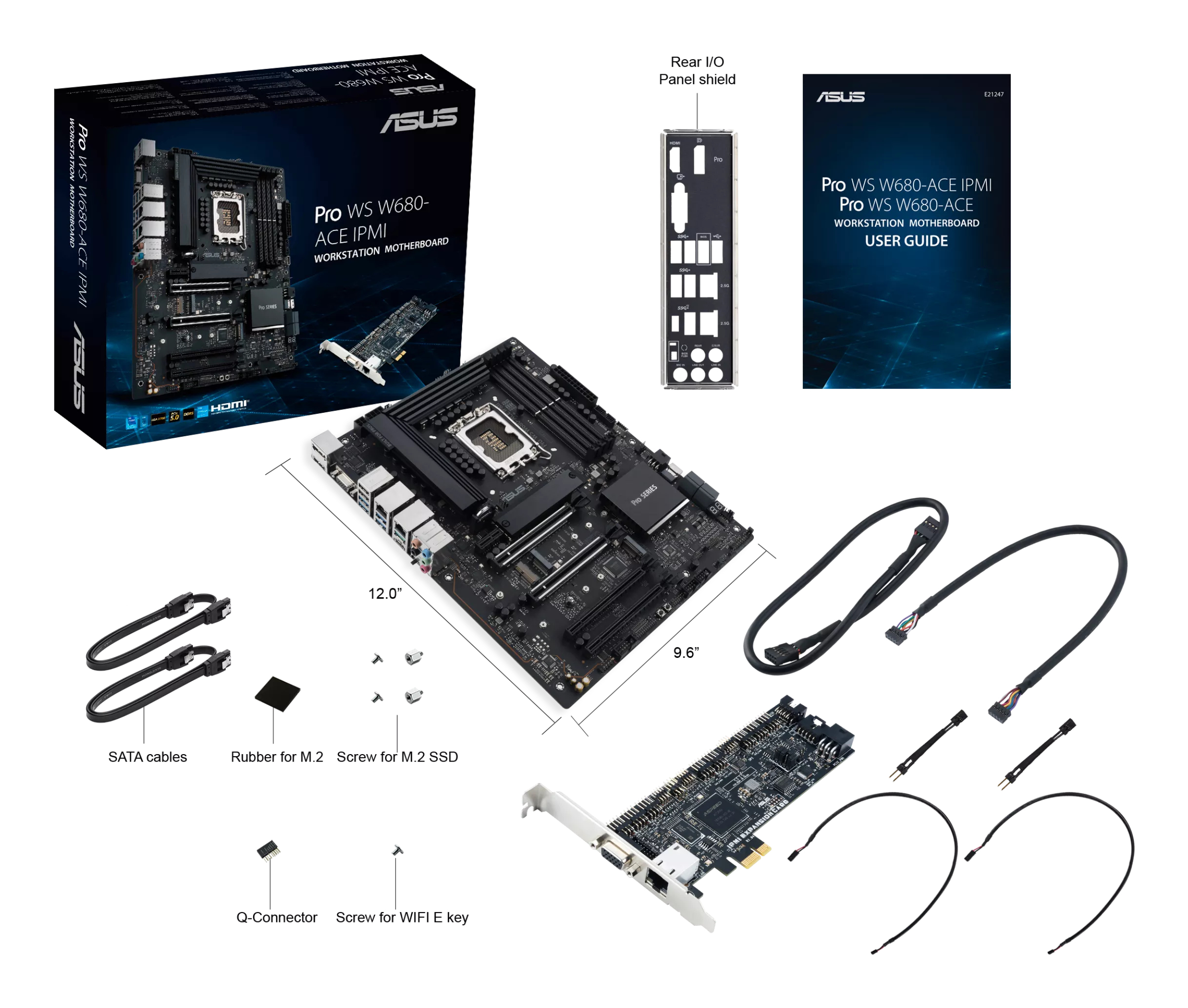 ASUS Pro WS W680-ACE IPMI - Motherboard - ATX - LGA1700-Sockel - W680 Chipsatz - USB 3.2 Gen 1, USB 3.2 Gen 2, Ansicht 3