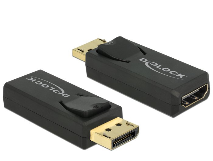 Delock 65571, Displayport 1.2, HDMI, Schwarz