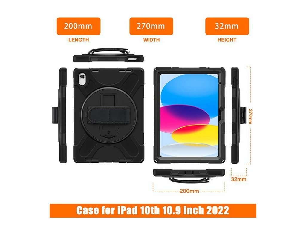 eSTUFF AUSTIN - Hintere Abdeckung für Apple 10.9-inch iPad (10. Generation) - Silikon, Polycarbonat - Schwarz - 7.9, Ansicht 4
