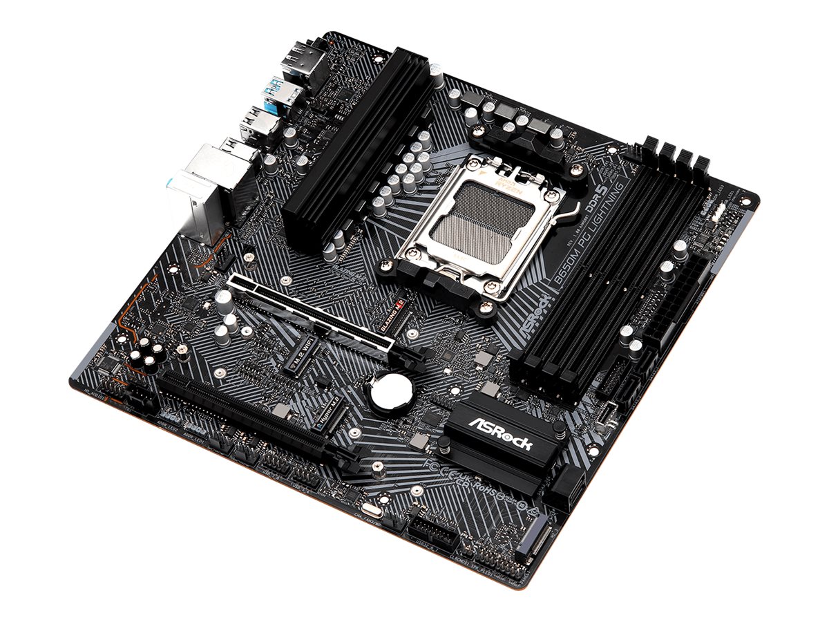 ASRock B650M PG Lightning - Motherboard - micro ATX - Socket AM5 - AMD B650 Chipsatz - USB-C 3.2 Gen2 USB 3.2 Gen 2 USB 3.2 Gen 1 USB-C 3.2 Gen 1 - 2.5 Gigabit LAN - Onboard-Grafik (CPU erforderlich)