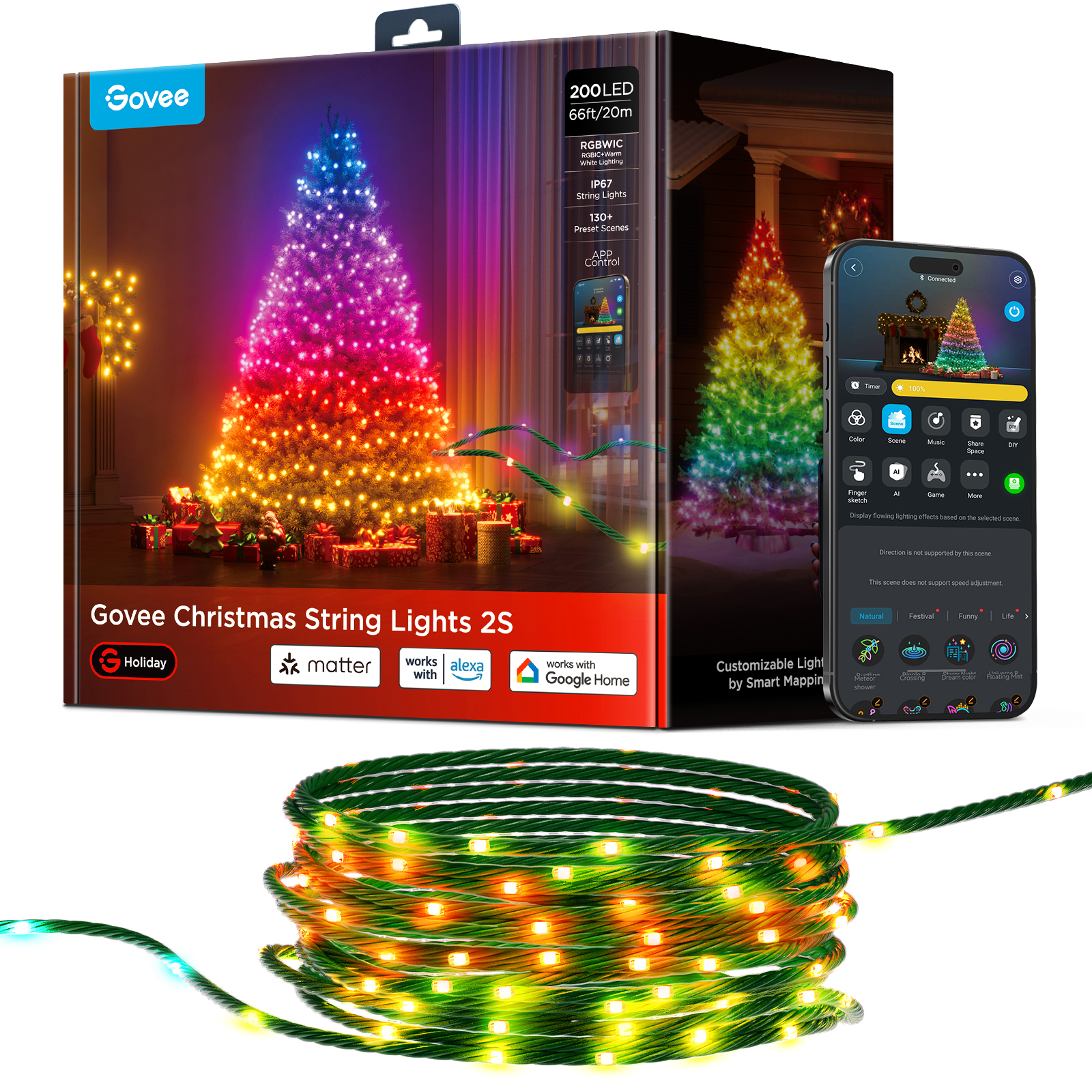 Govee LED-Lichterkette Gen. 2 Matter 200 LEDs 20 m, Ansicht 2