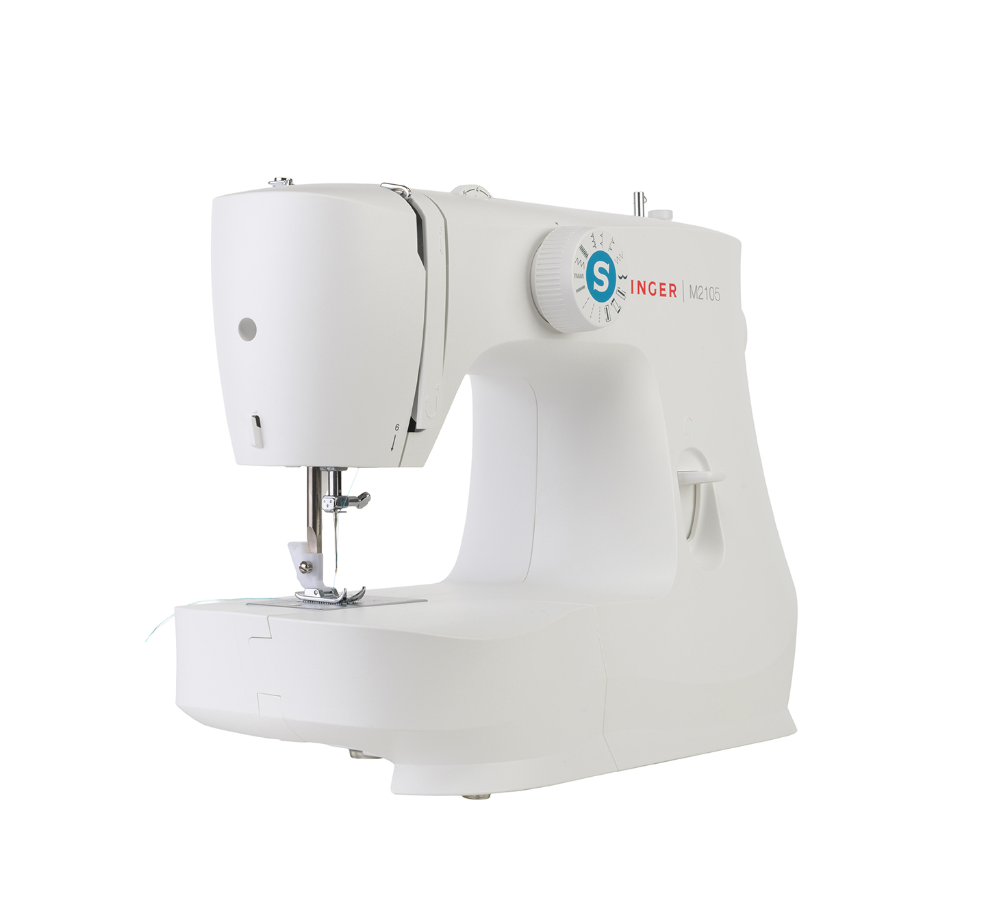 Singer M2105 - Weiß - Halbautomatische Nähmaschine - Sägen - 4 Step - Leiter - Drehregler - Elektro, Ansicht 2