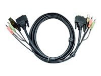 ATEN 2L-7D03UI - Video- / USB- / Audio-Kabel - USB, Stereo Mini-Klinkenstecker, DVI-D (M) zu Stereo Mini-Klinkenstecker, USB Typ B, DVI-D (M) - 3 m - für ATEN CS1768