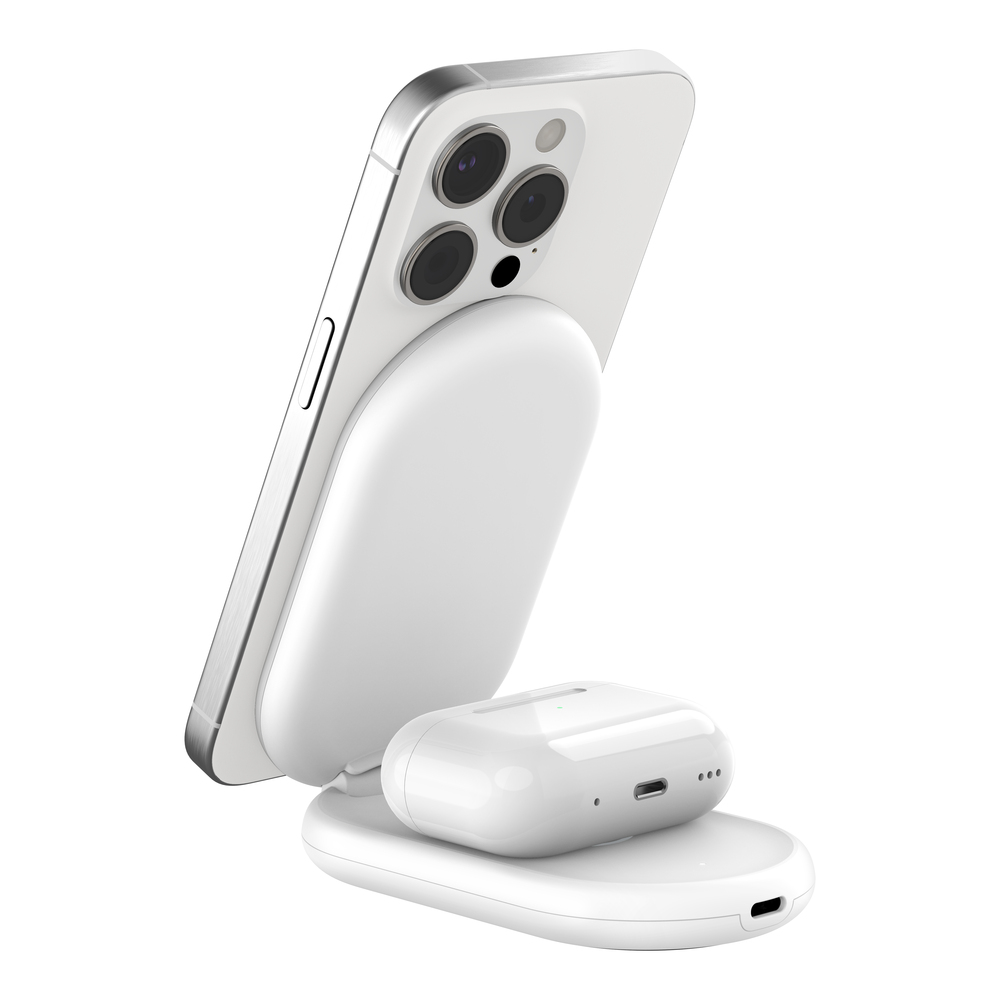 Belkin BoostCharge 2-in-1 - Kabelloses Ladegerät - Weiß, Ansicht 4