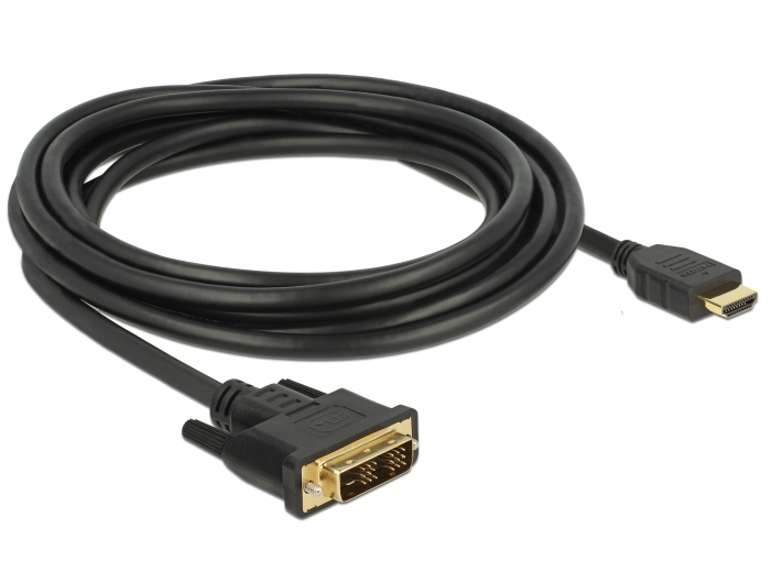 Delock 85585, 3 m, DVI, HDMI Typ A (Standard), Männlich, Männlich, Gerade