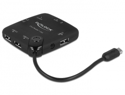 Delock Micro USB OTG Card Reader + 3 port USB Hub - Kartenleser (MS, MS PRO, MMC, SD, MS Duo, MS PRO Duo, RS-MMC, Ansicht 2