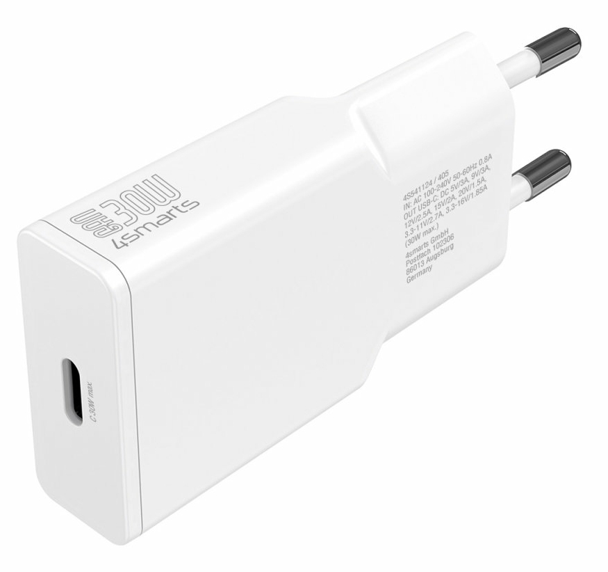 4smarts Netzladegerät PDPlug Slim 30W GaN 1C weiß, Ansicht 3