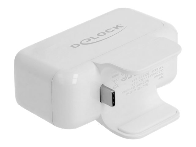 Delock Adapter for Apple power supply with PD and QC 3.0 - Netzteil - 2.4 A - PD 3.0 QC 3.0 - 4 Ausgabeanschlussstellen (USB 2 x USB 24 pin USB-C)