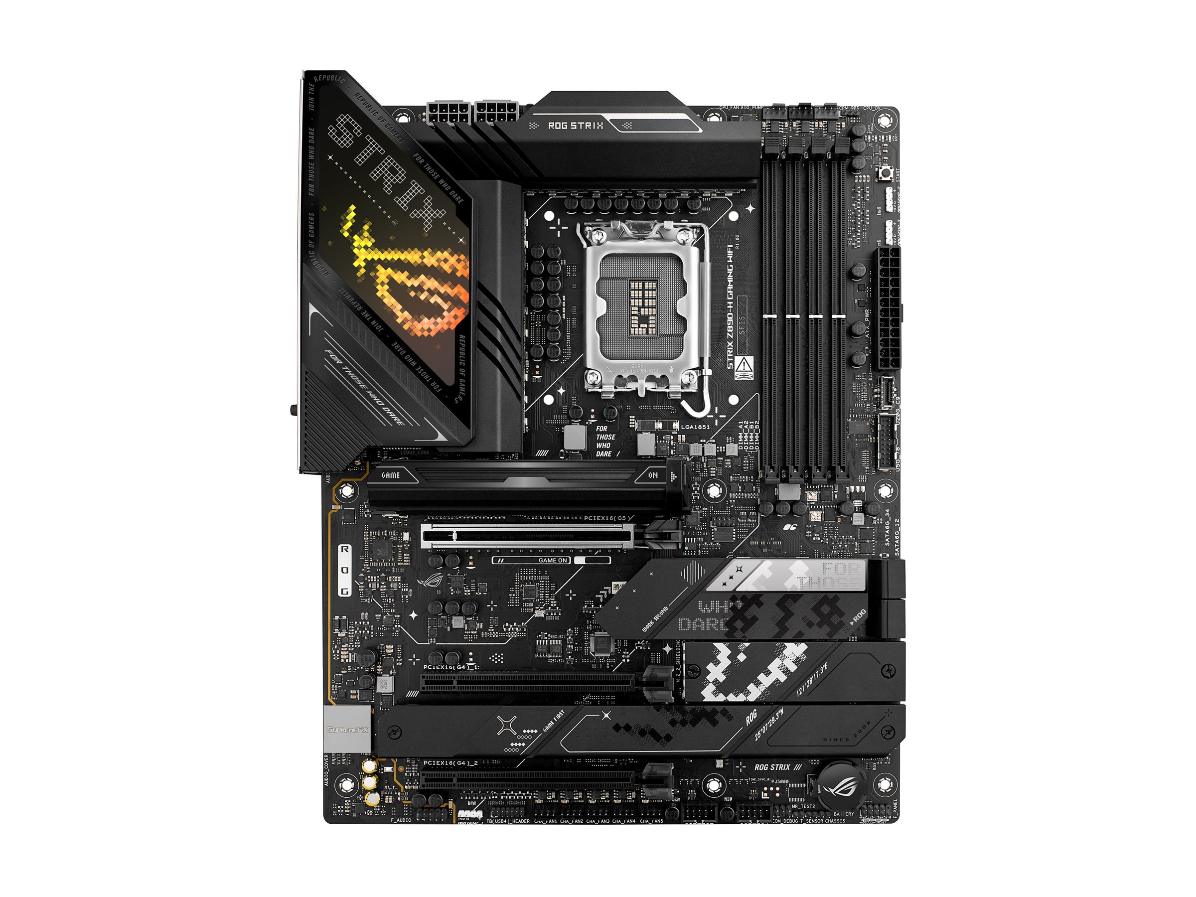 ASUS ROG STRIX Z890-H GAMING WIFI - Motherboard - ATX - LGA1851 Sockel - Z890 Chipsatz - USB 3.2 Gen 1, USB 3.2 Gen 2, USB-C 3.2 Gen 2x2 - Wi-Fi 7, Bluetooth, 5 Gigabit Ethernet - Onboard-Grafik (CPU erforderlich)