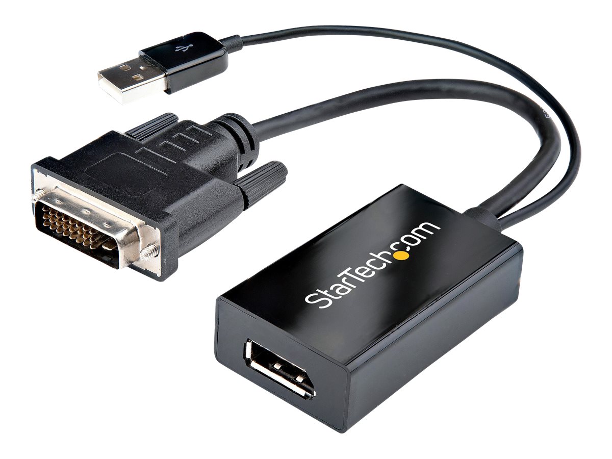 StarTech.com StarTech DVI auf DisplayPort Adapter mit USB Power - DVI-D zu DP Video Adapter - DVI zu DisplayPort Konverter - 1920 x 1200 - Videoadapter - Dual Link - DVI-D (M)