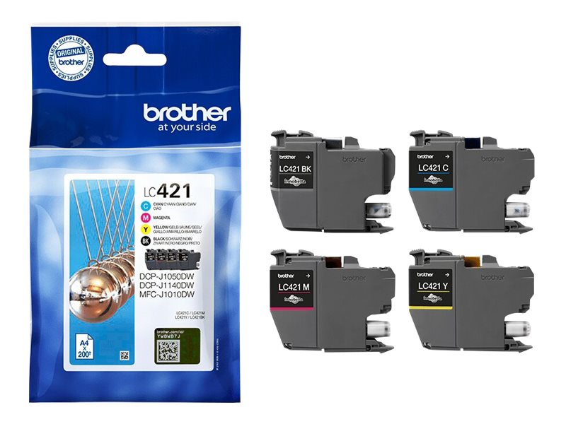 BROTHER 200-page 4pack ink cartridge (LC421VAL)