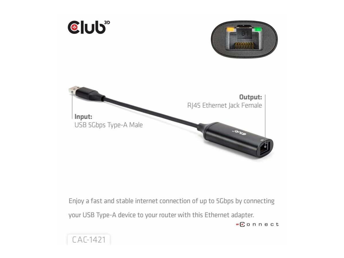 Club 3D Netzwerkadapter - USB 3.2 Gen 1 - 5GBase-T, Ansicht 4