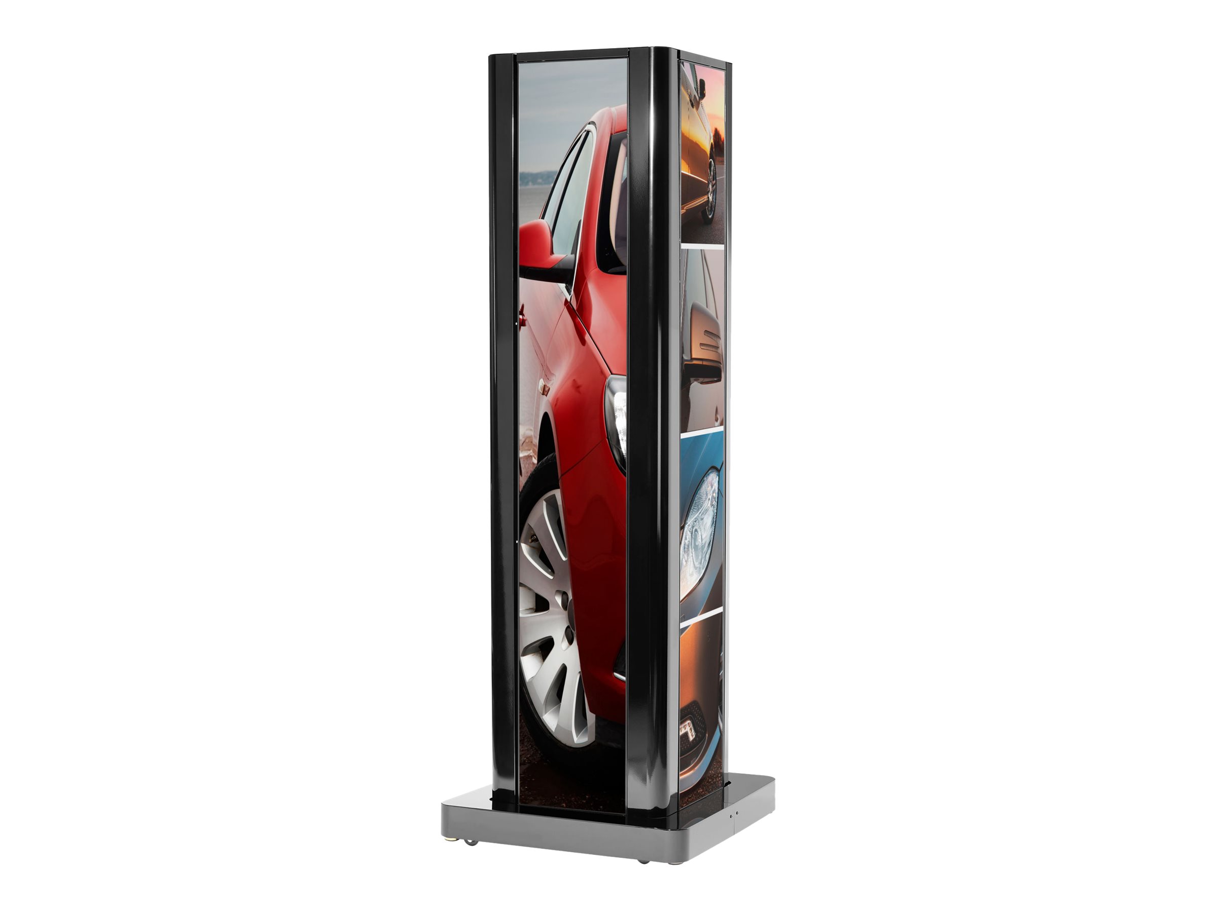 Peerless AV Ultra Stretch Portrait Kiosk KIP586-3LG-EUK - Aufstellung - für 3 LCD-Anzeigen - glänzend schwarze Pulverbeschichtung - Bildschirmgröße: 218.4 cm (86)
