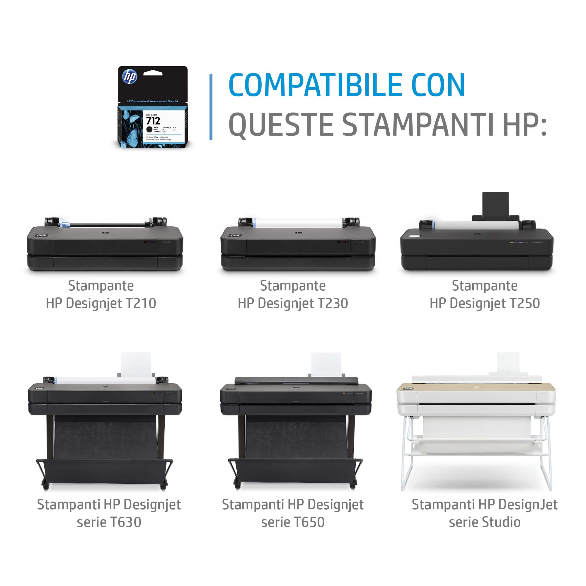 HP 712 - 38 ml - Schwarz - Original - DesignJet, Ansicht 4