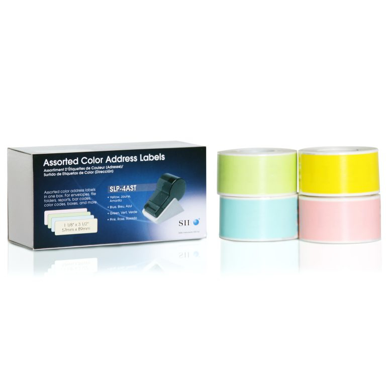 Seiko Instruments SLP-4AST - Blau, Gelb, grün, pink - 28 x 89 mm 520 Etikett(en) (4 Rolle(n), Ansicht 3