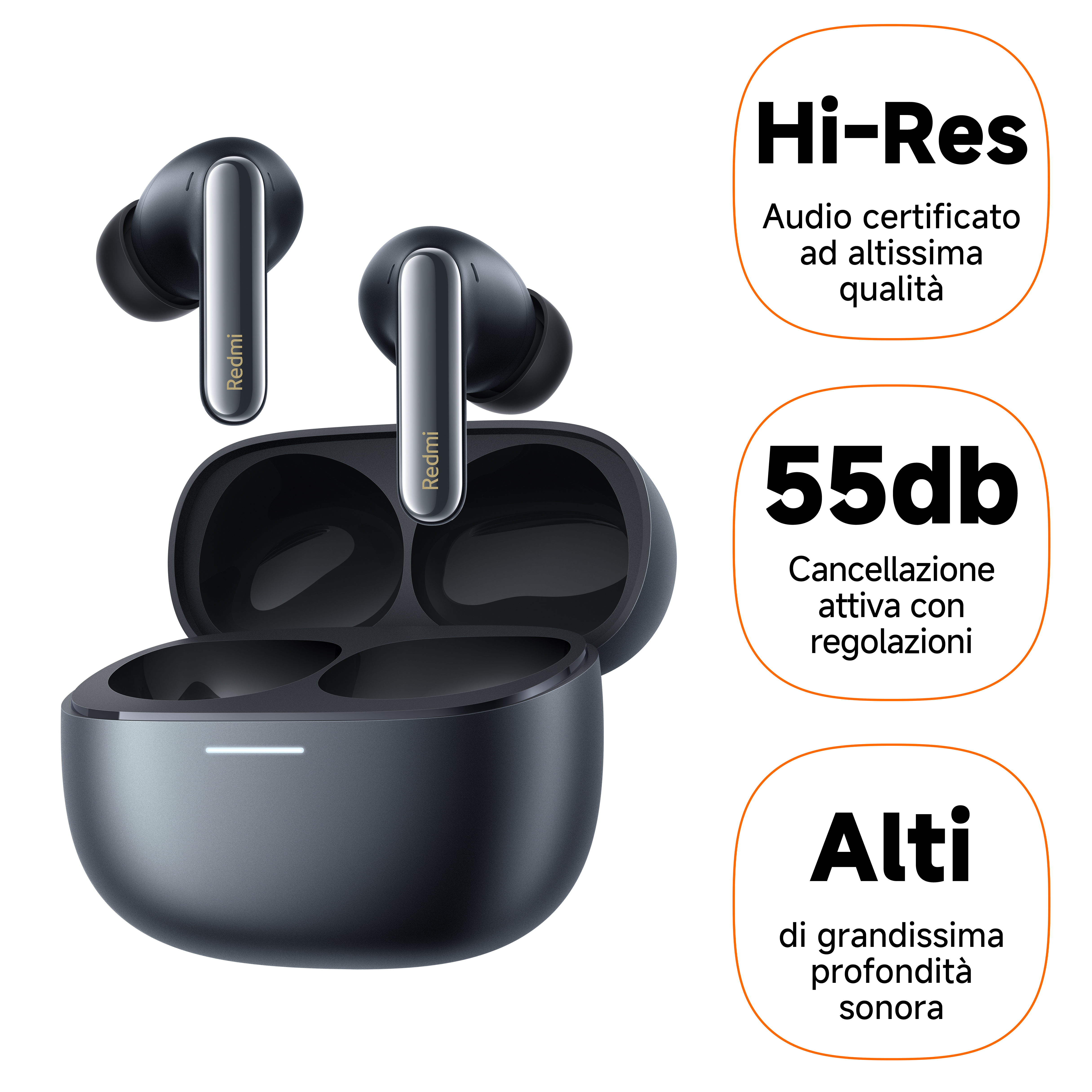 Xiaomi Redmi Buds 6 Pro - True Wireless-Kopfhörer mit Mikrofon - schwarz, Ansicht 2