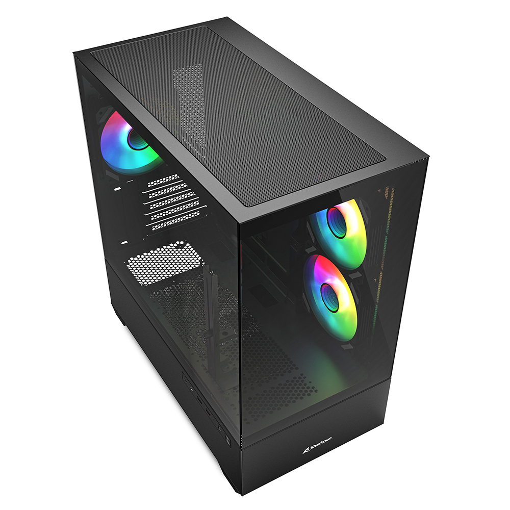 Sharkoon Gehäuse MK6 RGB Micro-ATX 1x Glas schwarz - Midi/Minitower - ATX, Ansicht 3