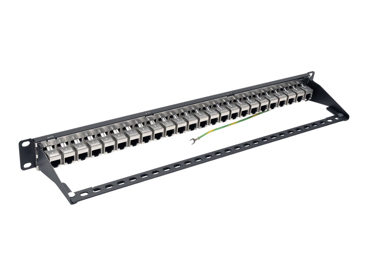 Tripp Eaton Tripp Lite Series 24-Port Cat6a Patch Panel Shielded Feedthrough Rackmount RJ45 1U - Patch Panel - CAT 6a - STP - RJ-45 X 24 - 1U - 48.3 cm (19)
