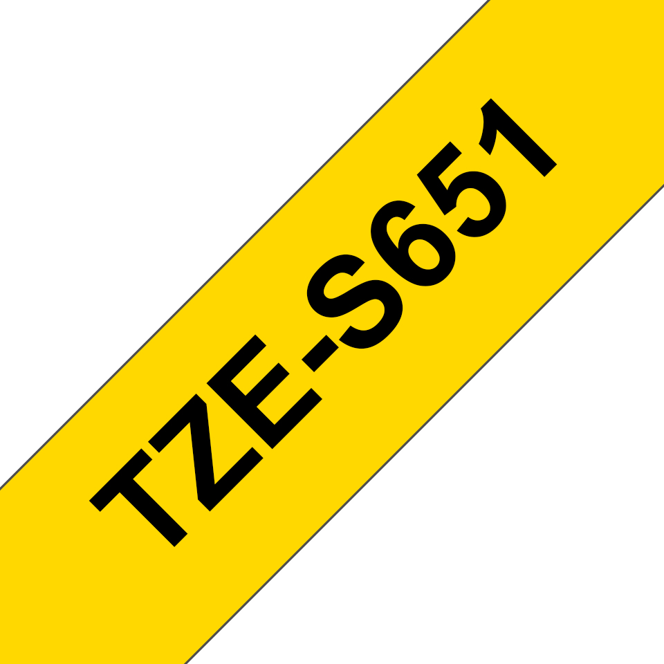Brother TZe-S651 - Extra starker Klebstoff - Schwarz auf Gelb - Rolle (2,4 cm x 8 m), Ansicht 2