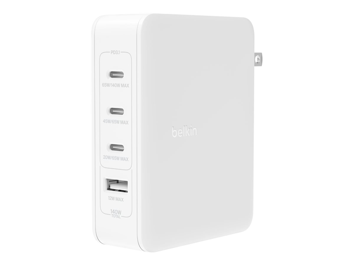 Belkin BoostCharge Pro - Netzteil - GaN-Technologie - 140 Watt - Fast Charge, Power Delivery 3.1, Ansicht 3