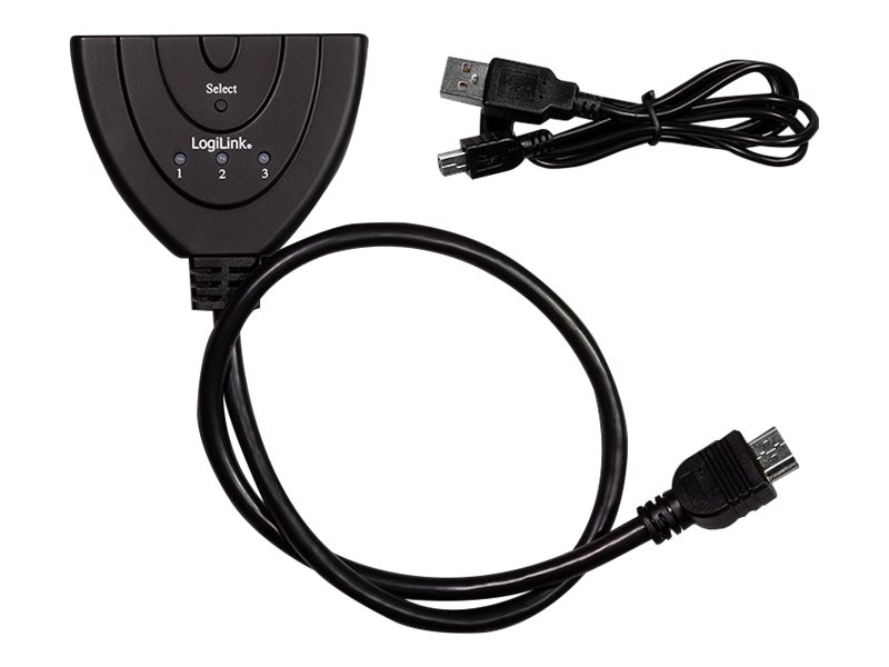 LogiLink Switch HDMI,3-port,bidirekt(1x3/3x1),4K/30Hz,CEC