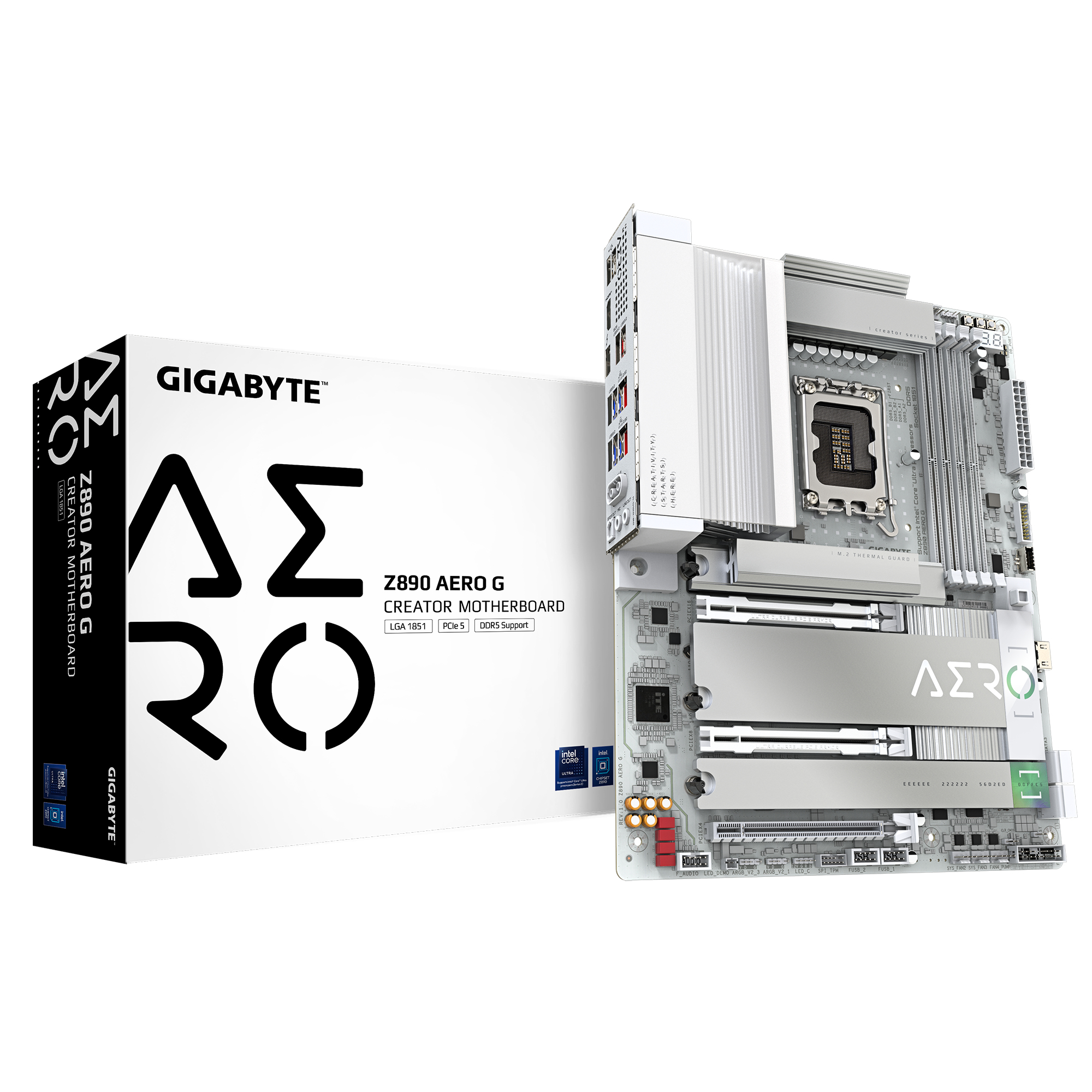 Gigabyte Z890 AERO G - Motherboard - ATX - LGA1851-Sockel - Z890 Chipsatz - USB4, USB 3.2 Gen 2, USB 3.2 Gen 1, Ansicht 2