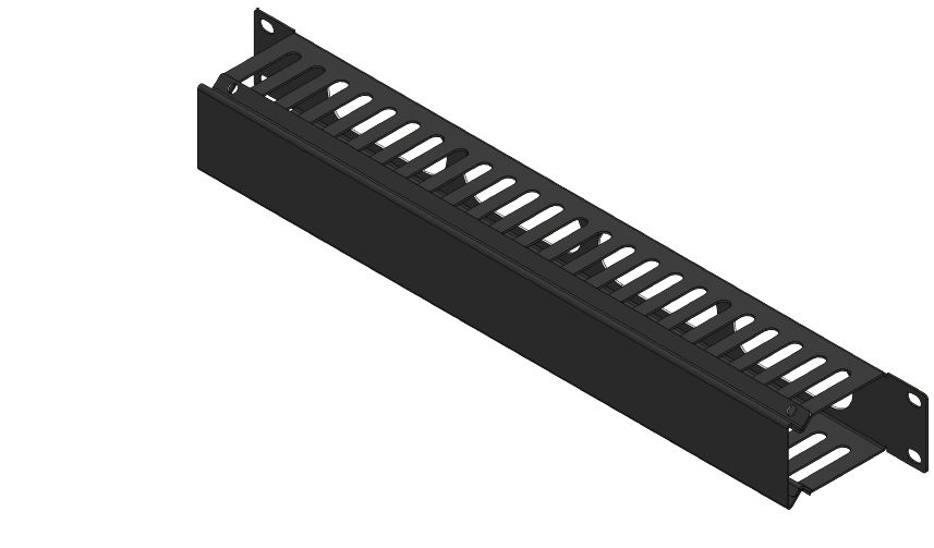 Lanview 1U 19inch SLIDING COVER CABLE MANAGEMENT PANEL BLACK WITH, Ansicht 2