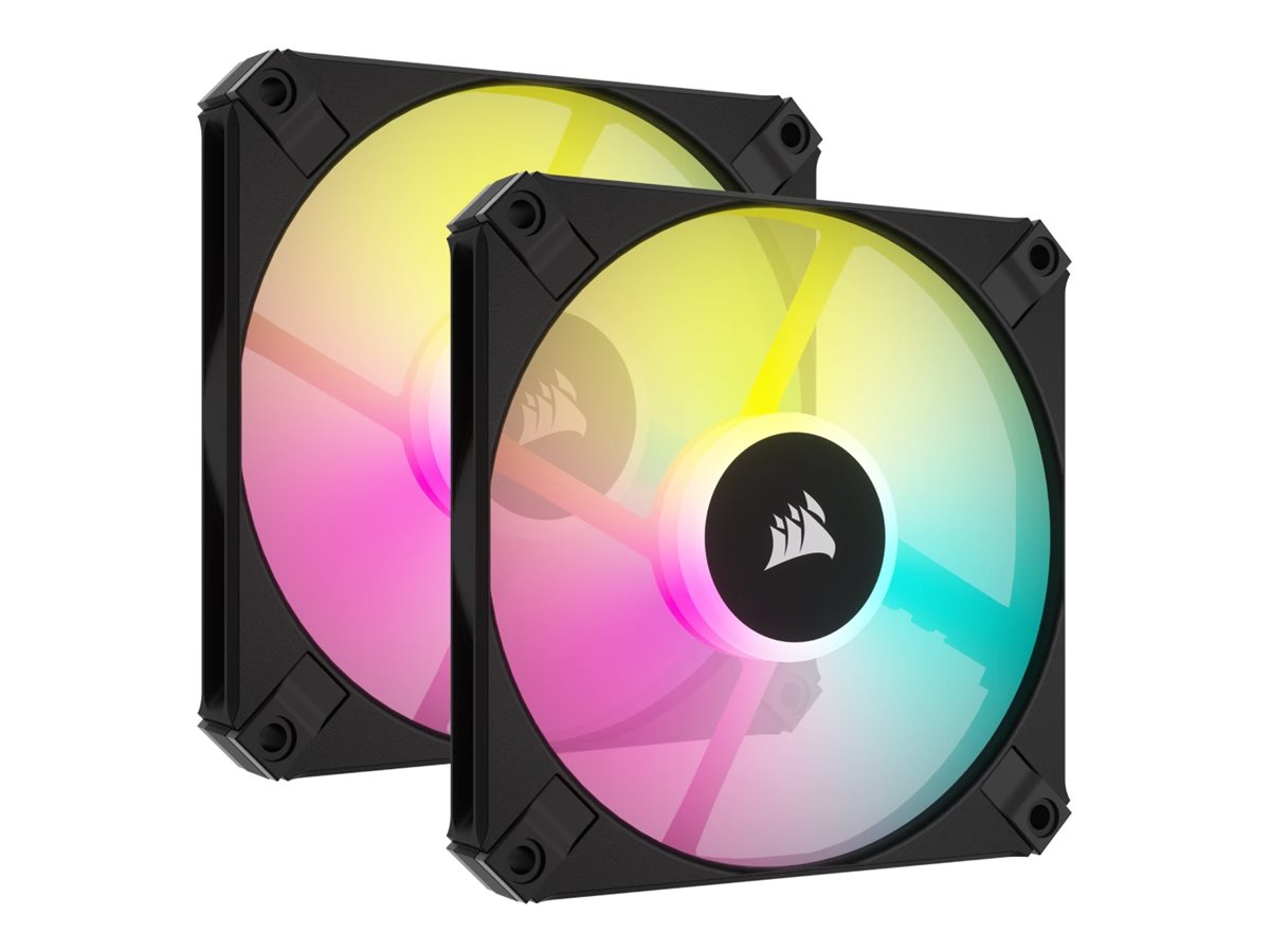 Corsair iCUE AF120 RGB SLIM - Gehäuselüfter - 120 mm - Schwarz (Packung mit 2)