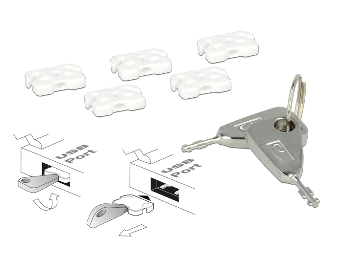 Delock Delock USB Port Blocker for USB A female - USB-Portblocker (Packung mit 5), Ansicht 3