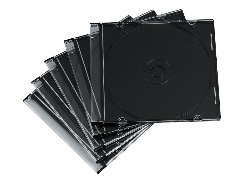 Hama Slim Jewel Case für Speicher-CD - Kapazität: 1 CD - Schwarz, durchsichtig (Packung mit 50), Ansicht 3