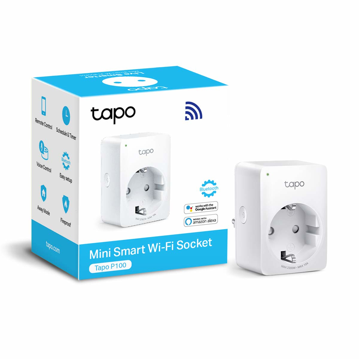 TP-LINK Tapo P100 V1.2 - Smart-Stecker - kabellos - 802.11b/g/n, Bluetooth 4.2, Ansicht 2