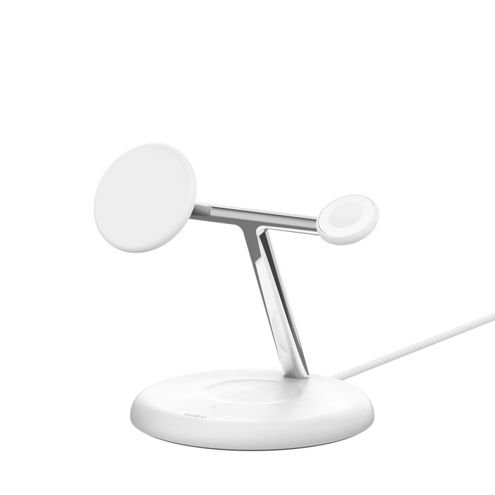 Belkin BoostCharge Pro kabellose magnetische 3-in-1-Ladestation mit Qi2 (15W) weiß, Ansicht 2