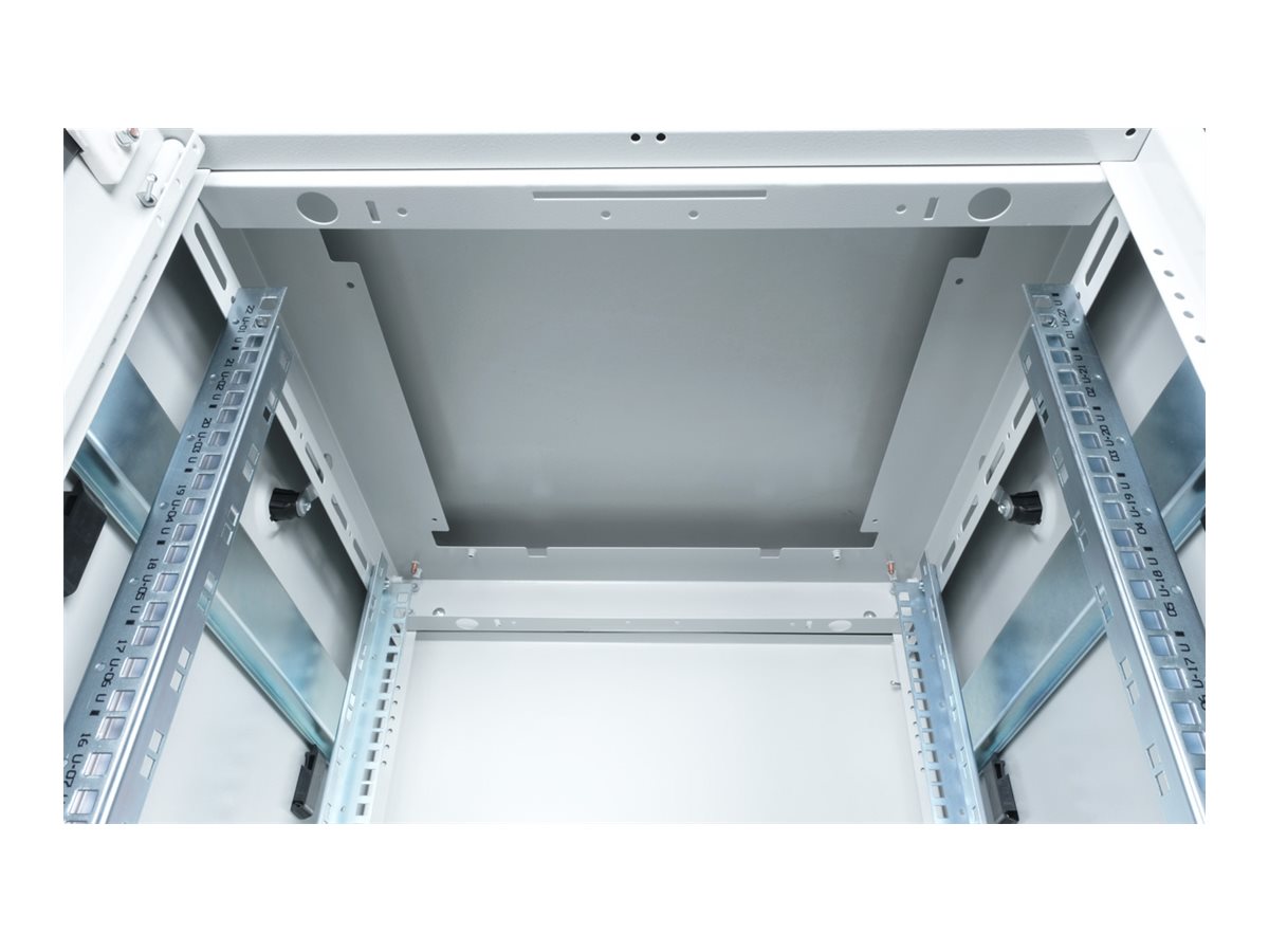 ROLINE 19 Zoll Netzwerkschrank Pro 22 HE 600x600 BxT Glastür grau, Ansicht 3