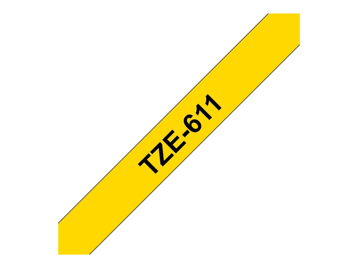 Brother TZe-611 - Schwarz auf Gelb - Rolle (0,6 cm), Ansicht 3