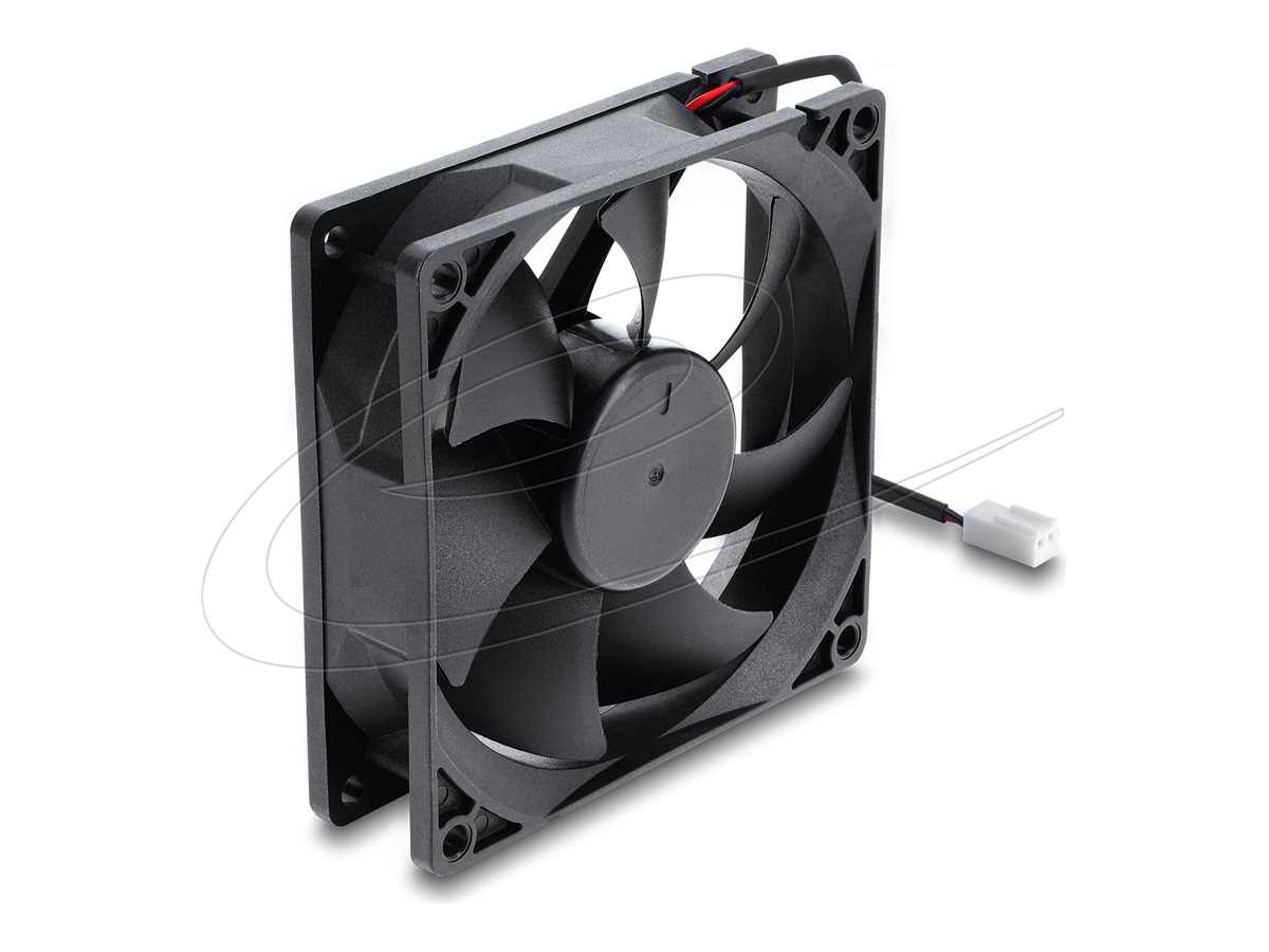 Delock Axiallüfter DC 92 x 92 25 mm mit Lüfteranschluss schwarz