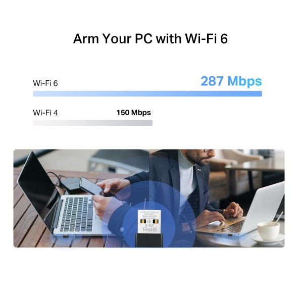 TP-LINK Mercusys MA14N AX3000 Nano Wi-Fi USB Adapter - USB-Controller - WLAN, Ansicht 4