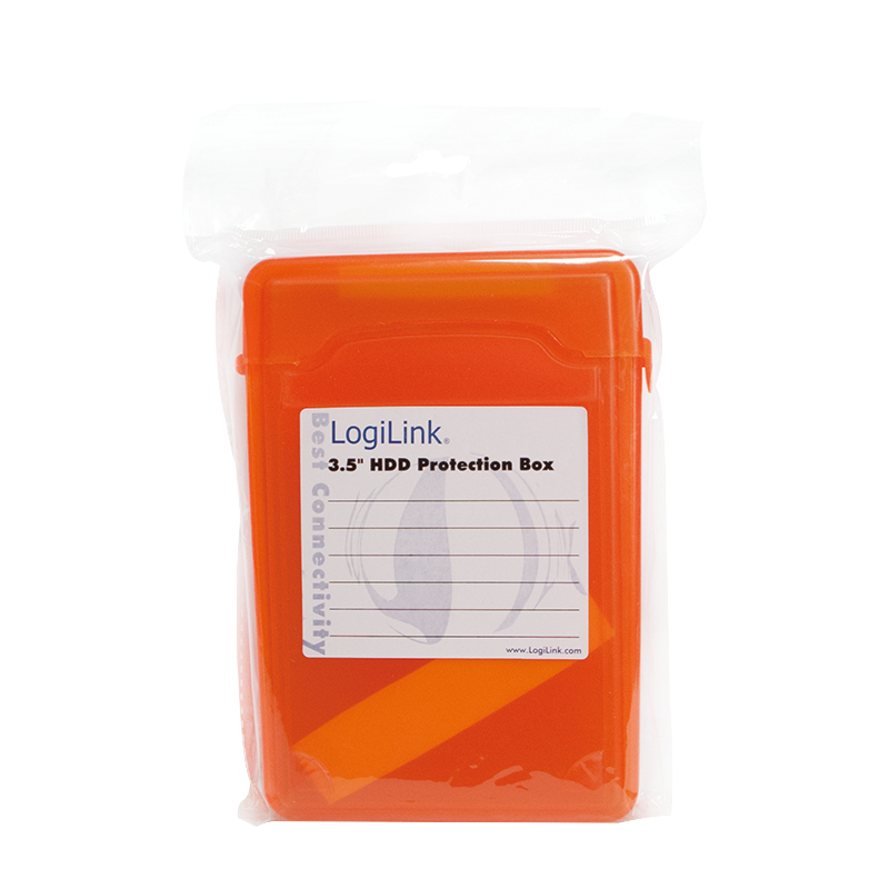 LogiLink Festplattenlaufwerk-Schutzgehäuse - Kapazität: 1 Festplattenlaufwerk (3,5) - Orange, Ansicht 4
