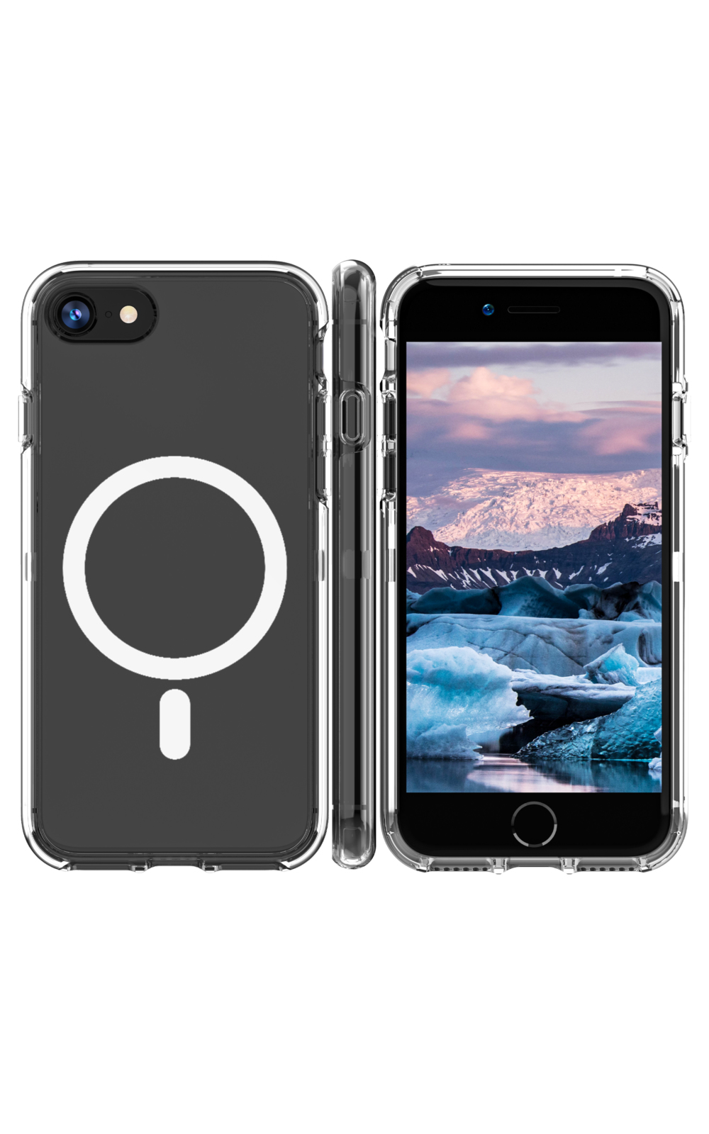 dbramante1928 Iceland Pro - Hintere Abdeckung für Apple iPhone 8, SE (2. Generation) - kompatibel mit MagSafe, Ice Clear, Ansicht 4