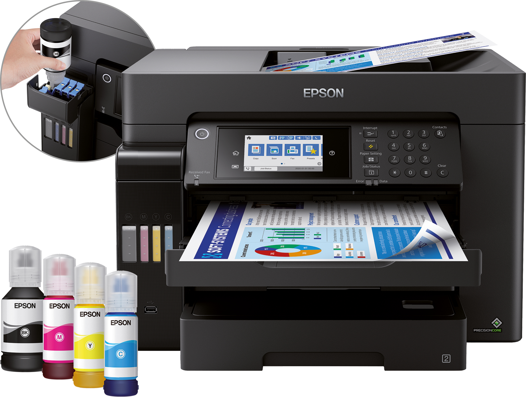 Epson EcoTank ET-16600, Tintenstrahl, Farbdruck, 4800 x 2400 DPI, A3, Direktdruck, Schwarz