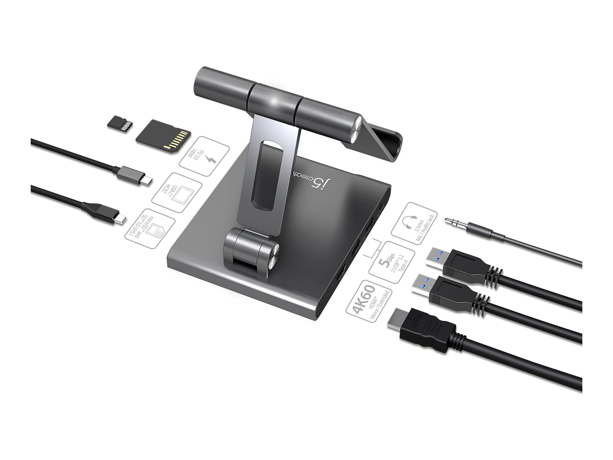 j5create JTS224 - Dockingstation + Tablet-Ständer, Ansicht 3