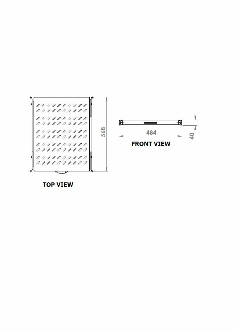 Equip EZVS-19-1-80-G - Rack-Schieberegal - 800 mm - Schrankmontage - Hellgrau - 1U - 48.3 cm (19), Ansicht 2
