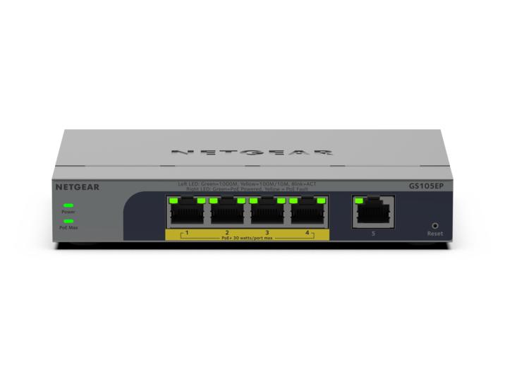 Netgear Easy Smart GS105EP - Switch - L3 - Smart - 1 x 10/100/1000 + 4 x 10/100/1000 (PoE+), Ansicht 3